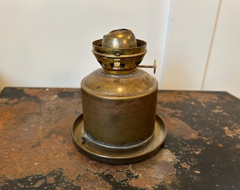 Antique PERKO Marine Oil Lamp Fount Pre-1921 Brass Copper Ship Lantern Base w/ P&A Burner USA Nautical Lighting