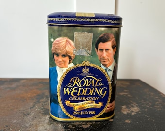 Vintage 1981 Commemorative Souvenir Toffee Tin of the Royal Wedding of Prince Charles and Lady Diana Spencer by Edward Sharp & Sons Ltd