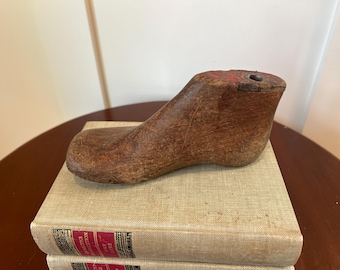 Antique Late 19th Century Child's Wooden Shoe Last Cobbler Mold - Industrial Decor