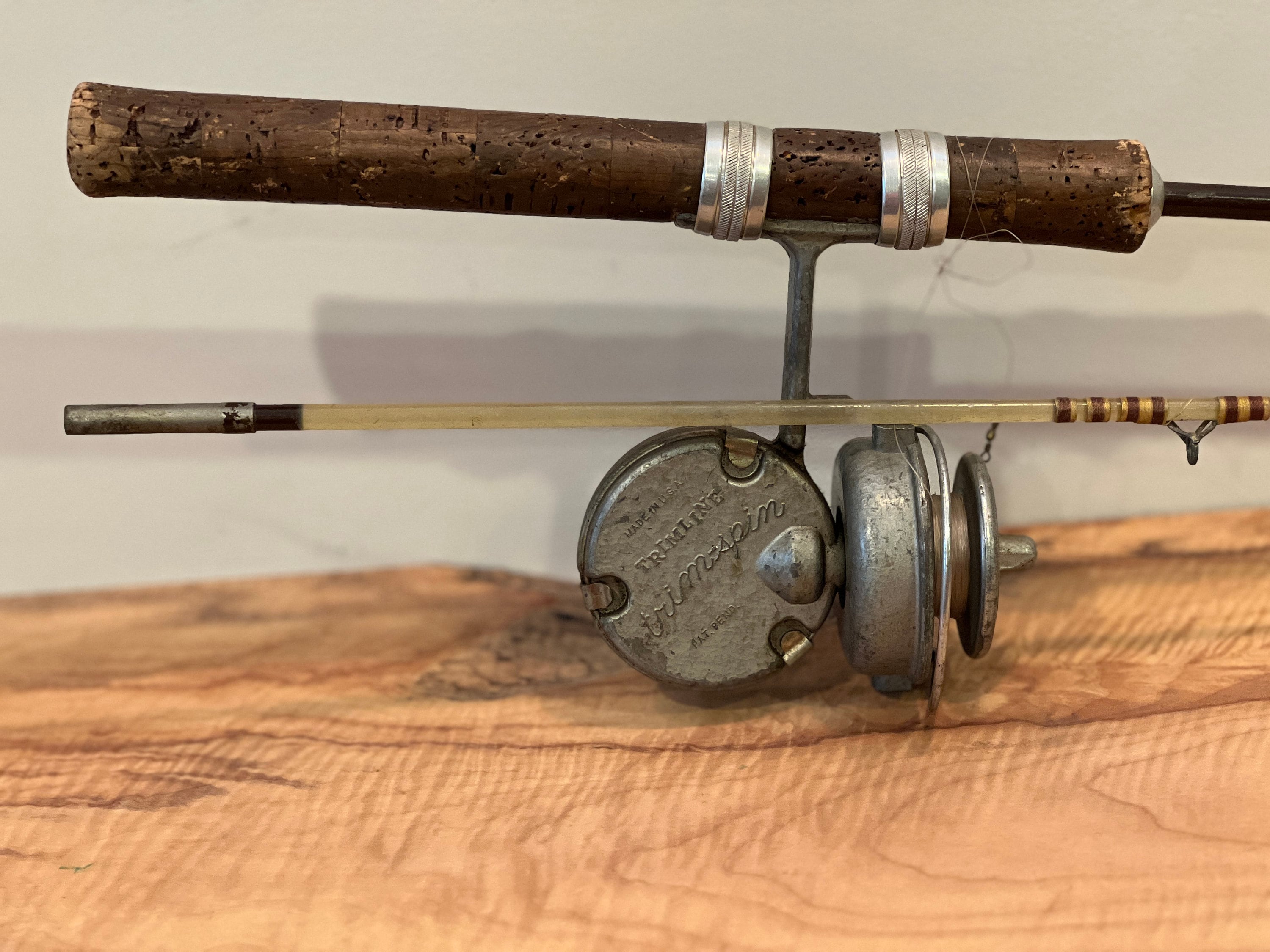 Vintage 1950s Trimline Trim-spin Reel and Great Lakes Solid Fiberglass  Fishing Rod