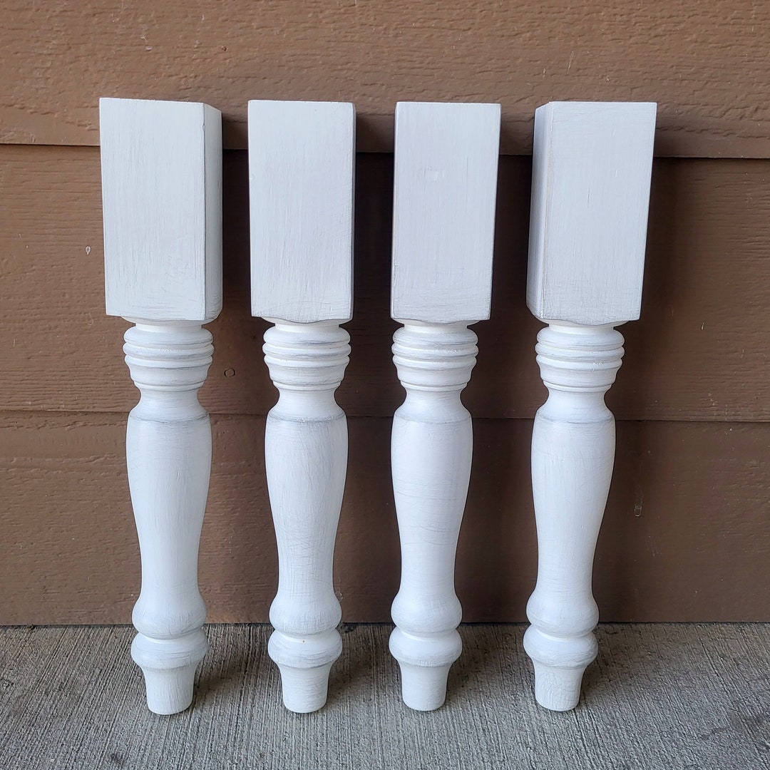 White Distressed Table Legs Farmhouse Table Legs Dining Table Etsy