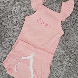 Personalised short sets Personalised Children&#39;s T-Shirt and Short Set, Summer Clothes, Holiday Summer Sets