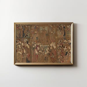 Medieval Tapestry Art Print | Antique Textile Artwork | Historic Wall Decor Printable | Digital Download | PH007