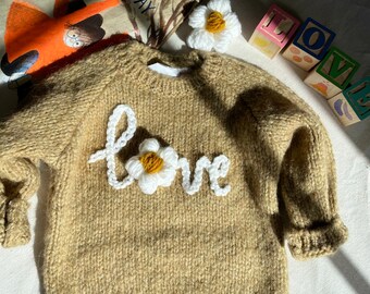 Simple embroidered baby and kids sweater