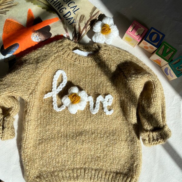 Simple embroidered baby and kids sweater
