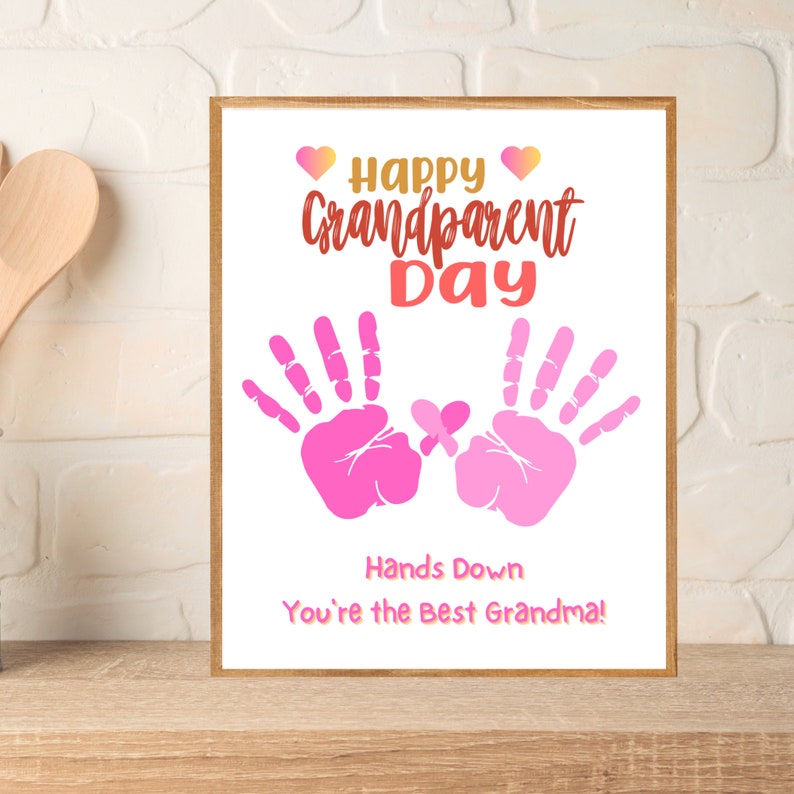 Grandparent Handprint Art, Handprint Craft for Babies, Toddlers ...