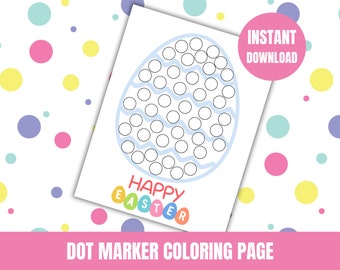 Easter Dot Marker Coloring Page for Preschoolers. Easter Egg Activity, Dot Art Project. Easter Coloring Page. Easter Egg.