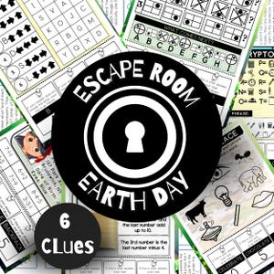 Earth Day Escape Room for Kids, Printable Escape Room Kit, Earth Day Escape Room Challenge, Family Game Night, Game for Kids 6 Puzzles