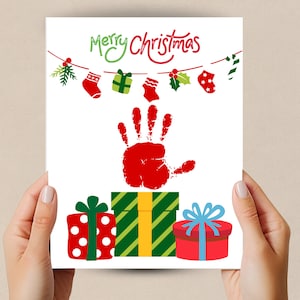 Christmas Handprint Craft, Handprint Art, Preschool Activity, Christmas Keepsake, Baby Toddler Handprint, Daycare Activity