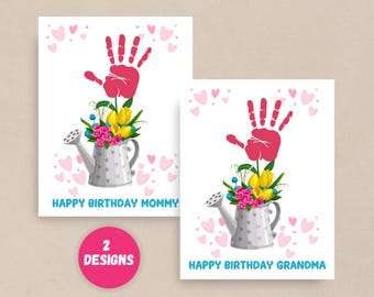 Birthday Handprint Craft, Birthday Handprint Art, Toddler Handprint, Printable Activity for Daycare, Happy Birthday DIY Handprint Gift