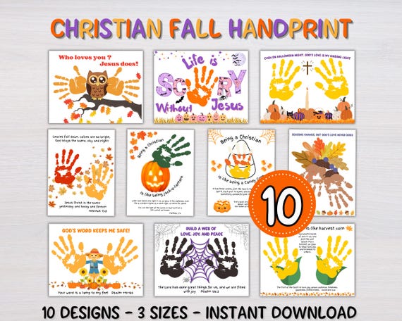 Christian Fall Handprint Craft, Halloween Handprint, Candy Corn Handprint Art, Preschool Printable Activity,  Sunday School Printable Craft