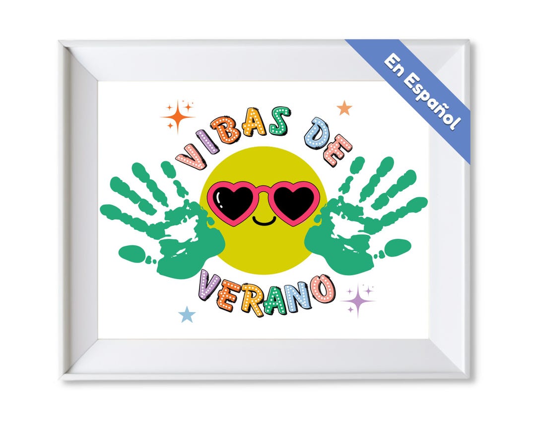 Summer Handprint Art, Vibas De Verano Handprint, Spanish Preschool
