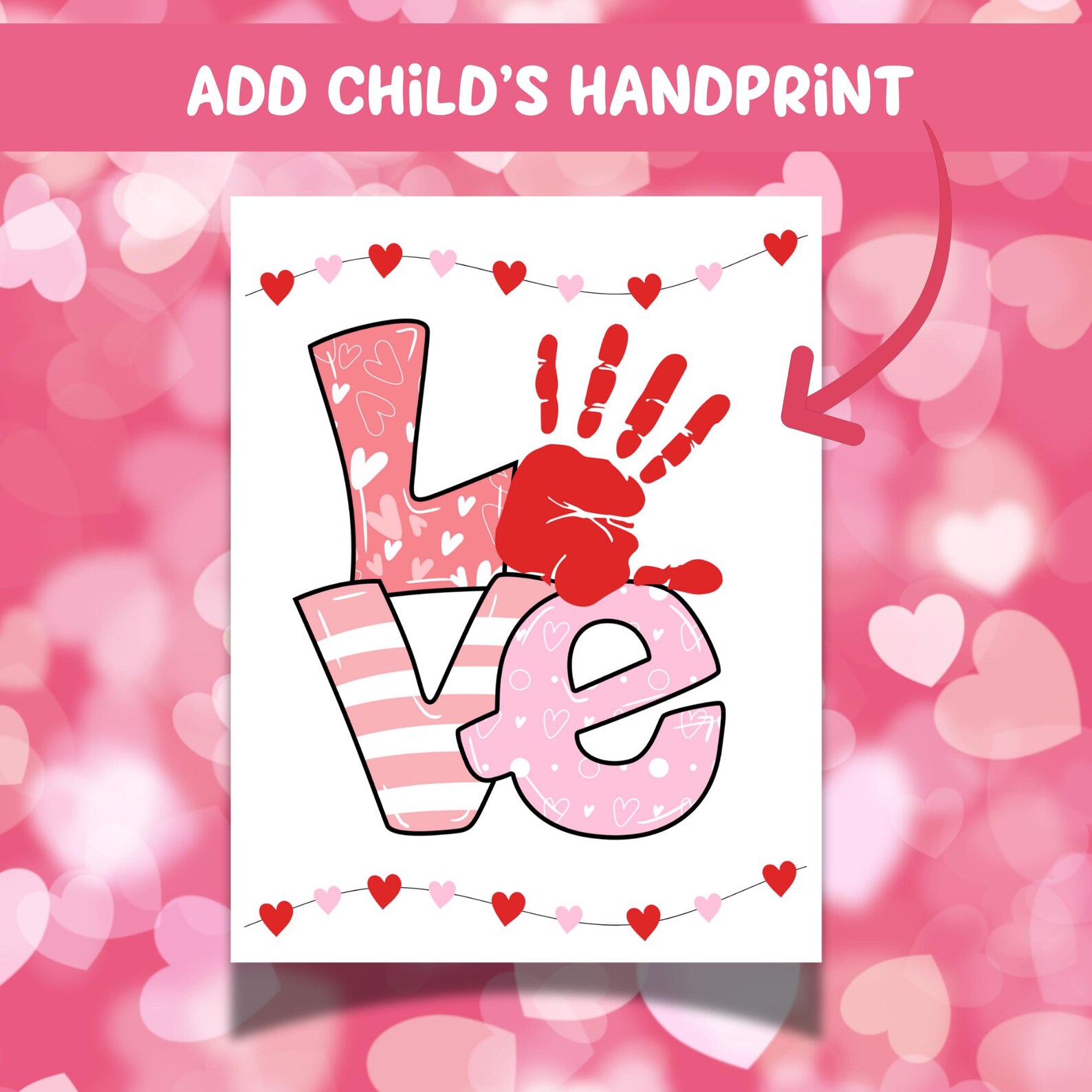 Valentine's Day Handprint Art, Handprint Craft, Love Handprint ...