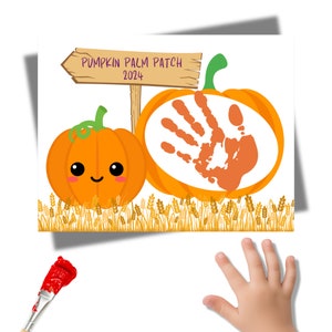 Halloween Handprint Art, Handprint Craft, Pumpkin Patch Preschool ...