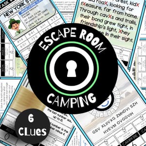 Camping Escape Room for Kids, Printable Escape Room Kit, Camping Escape Room Challenge, Family Game Night, Game for kids - Kids Puzzles