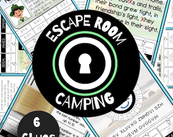 Camping Escape Room for Kids, Printable Escape Room Kit, Camping Escape Room Challenge, Family Game Night, Game for kids - Kids Puzzles