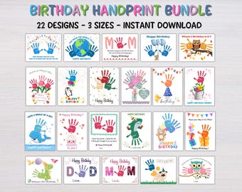 Lavoretto con le impronte delle mani per il compleanno, Arte con le impronte delle mani per il compleanno, Attività stampabili per bambini in età prescolare, Pacchetto di impronte delle mani di buon compleanno, Attività per l'asilo nido