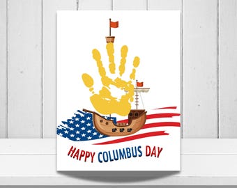 Columbus Day Handprint Craft, Handprint Art, Columbus Day Preschool Activity, Handprint Art Craft Toddler Handprint, Daycare Handprint Craft