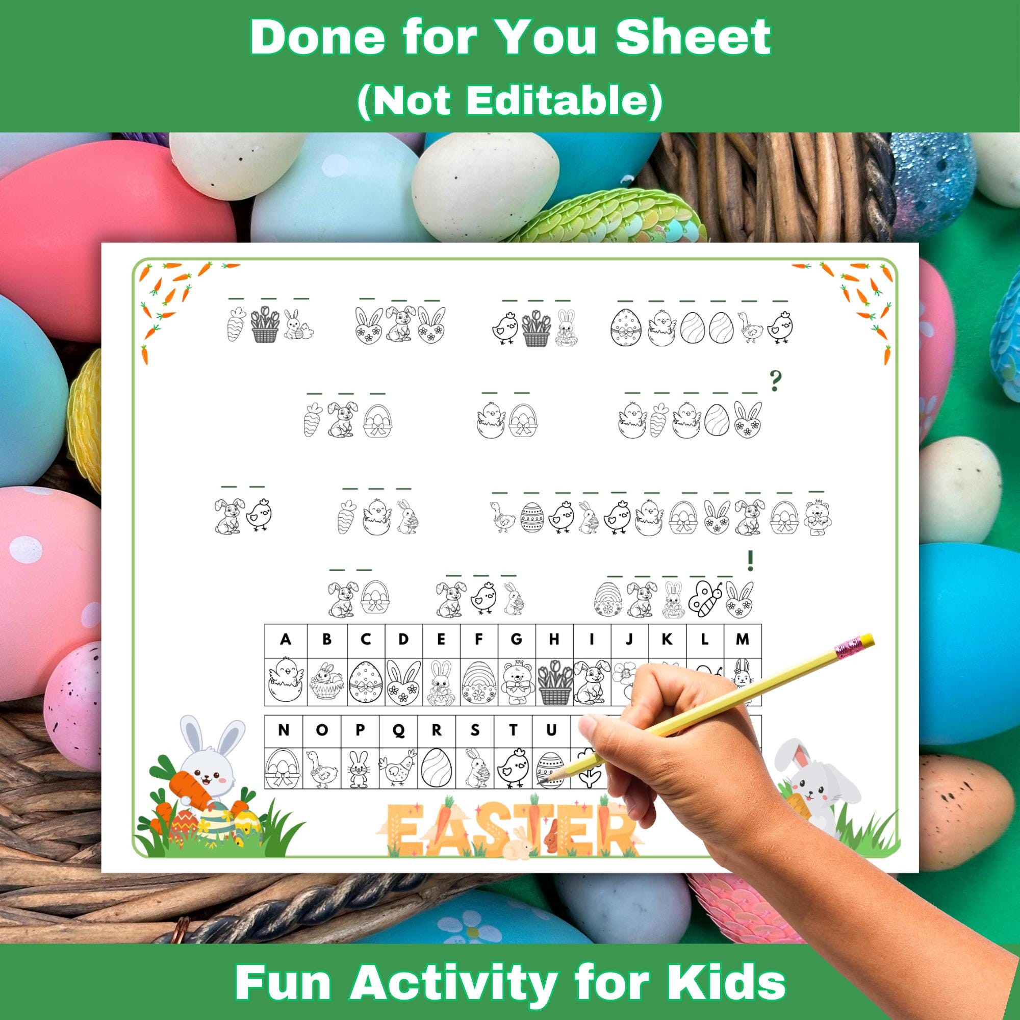 Secret Code Easter Crack the Code, Easter Bunny Secret Message, Lunchbox Notes, Joke Sheet ...