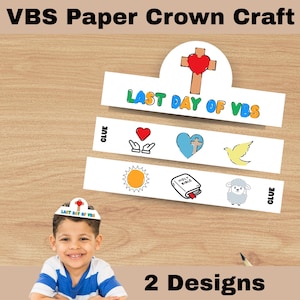 Paper Crown Craft, Last Day of VBS Craft, Vacation Bible Craft, VBS Activity For Kids, Paper Crown Coloring Page Activity