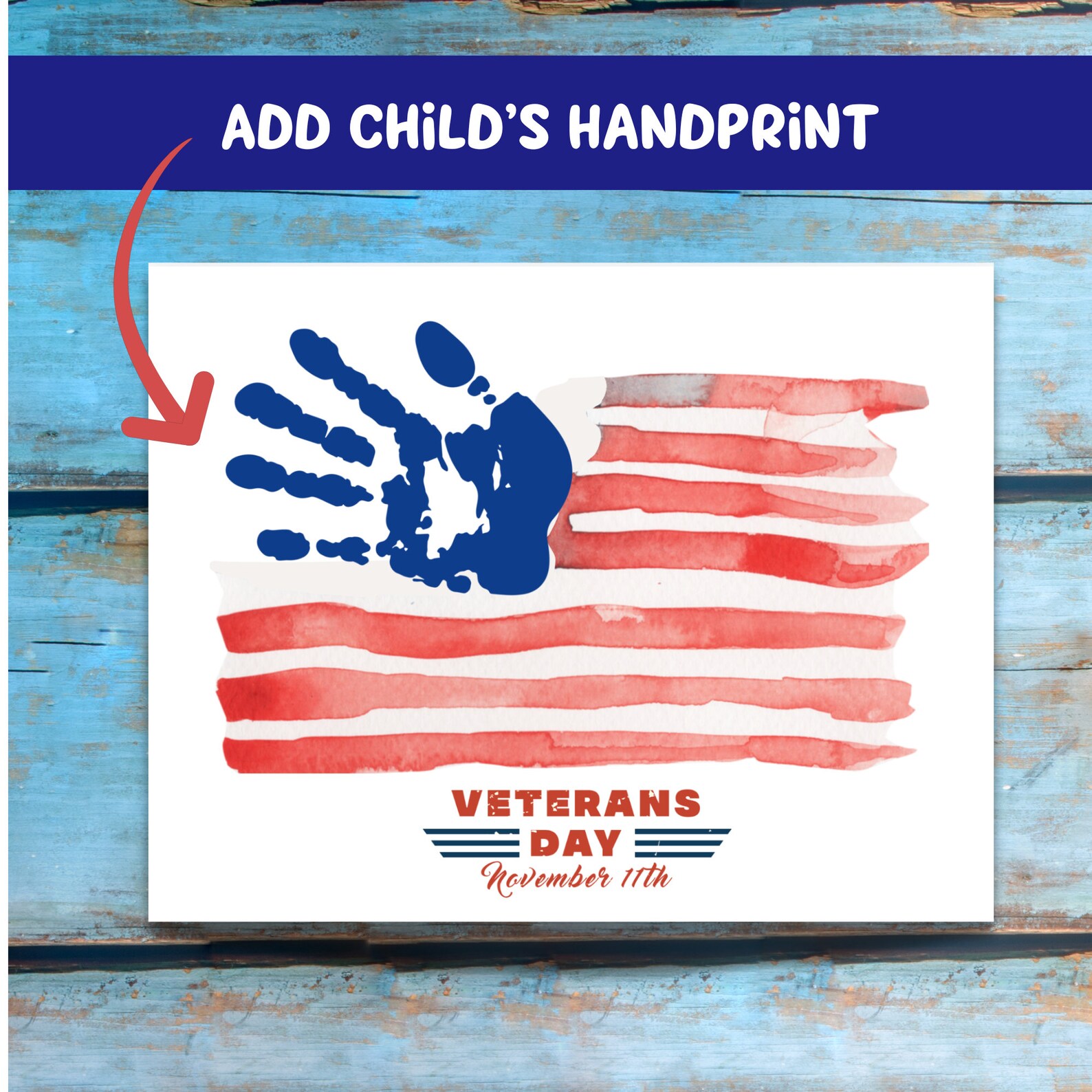 Veterans Day Handprint Art, Veterans Day Craft, Baby Toddler Craft ...