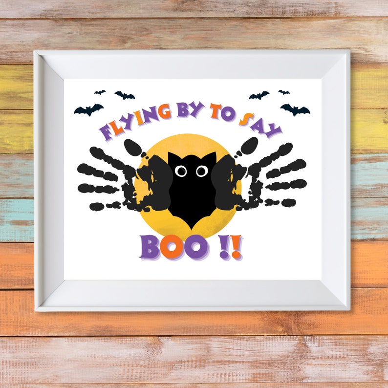 Halloween Handprint Art, Handprint Craft, Say Boo Preschool Activity ...