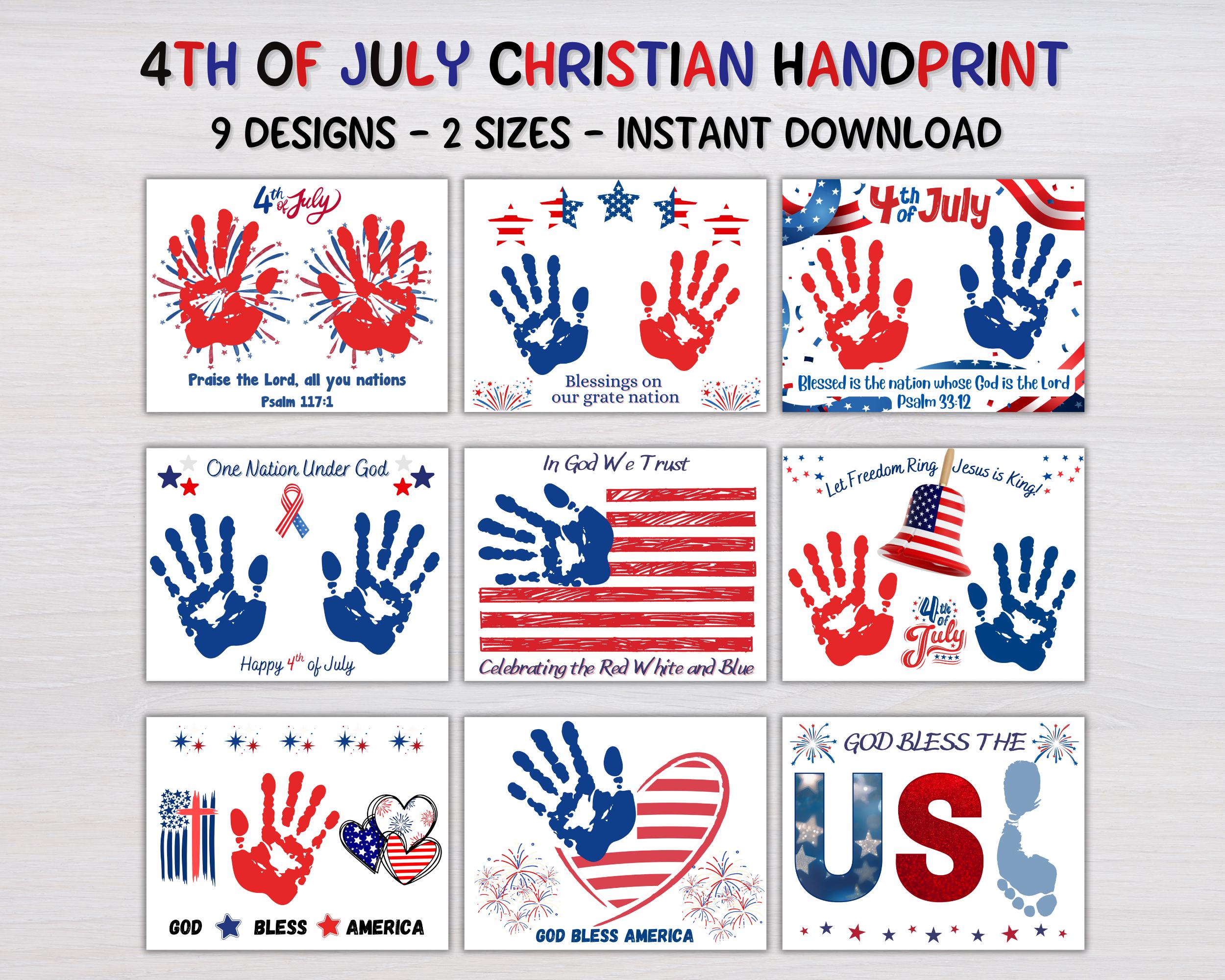 4th of July Christian Handprint Art Bundle, 4th of July Handprint Craft,  Printable Activity, Toddler Handprint, Sunday School Craft - Etsy, image size:2500x2000