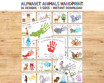 Handprint Alphabet Book Bundle, Handprint Craft, Printable Activity for Babies Toddlers and Kids, Preschool Activity, ABC Handprint Book