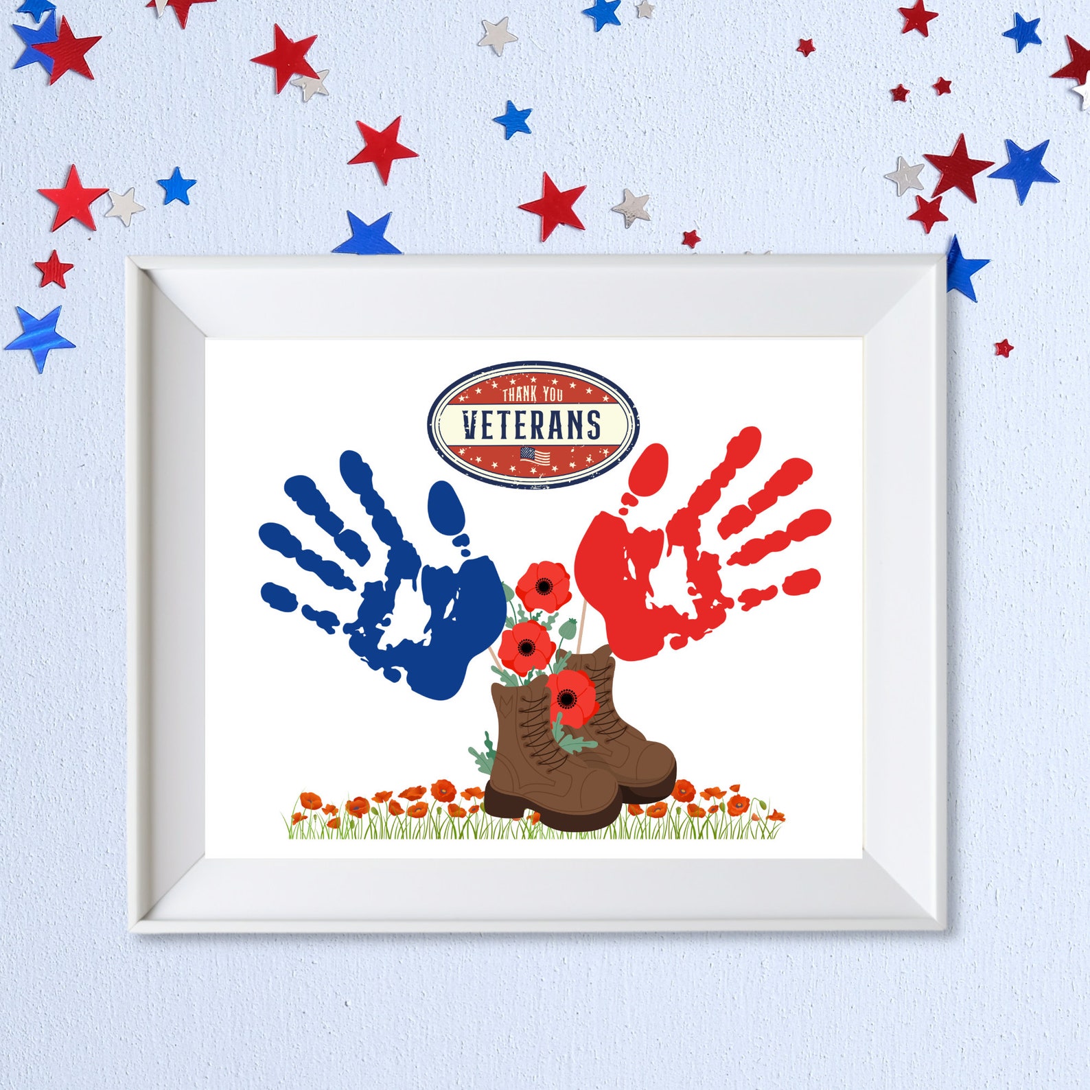 Veterans Day Handprint Art, Veterans Day Handprint Craft, Thank You ...