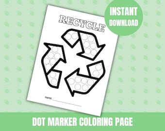 Page à colorier du jour de la Terre avec marqueurs pour enfants d'âge préscolaire. Activité du Jour de la Terre, projet Dot Art. Coloriage du jour de la Terre. Activité préscolaire