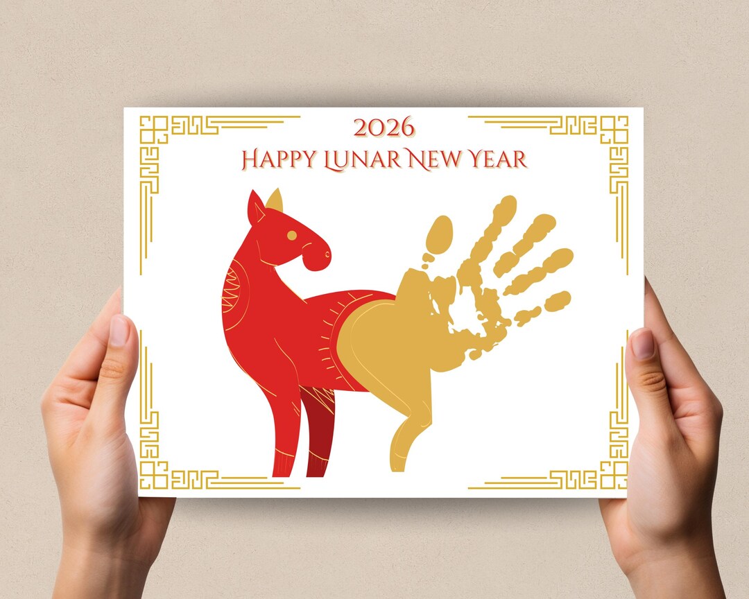 Lunar New Year 2026 Handprint Craft, Year of the Horse Handprint Art ...