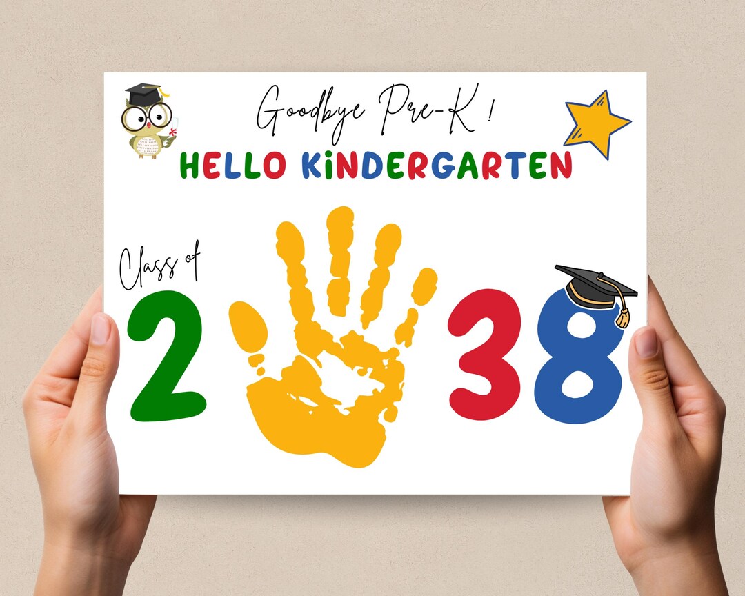 Class of 2038, Hello Kindergarten, Goodbye Pre-k Handprint Craft ...