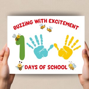 100 Days of School Handprint Craft, Handprint Art, Handprint Keepsake, Daycare Activity, 100 Days PreK, Toddler Activity, Preschool Activity