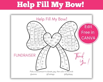 Fill My Bow Fundraiser - Help Fill My Bow Template Editable Free in Canva.