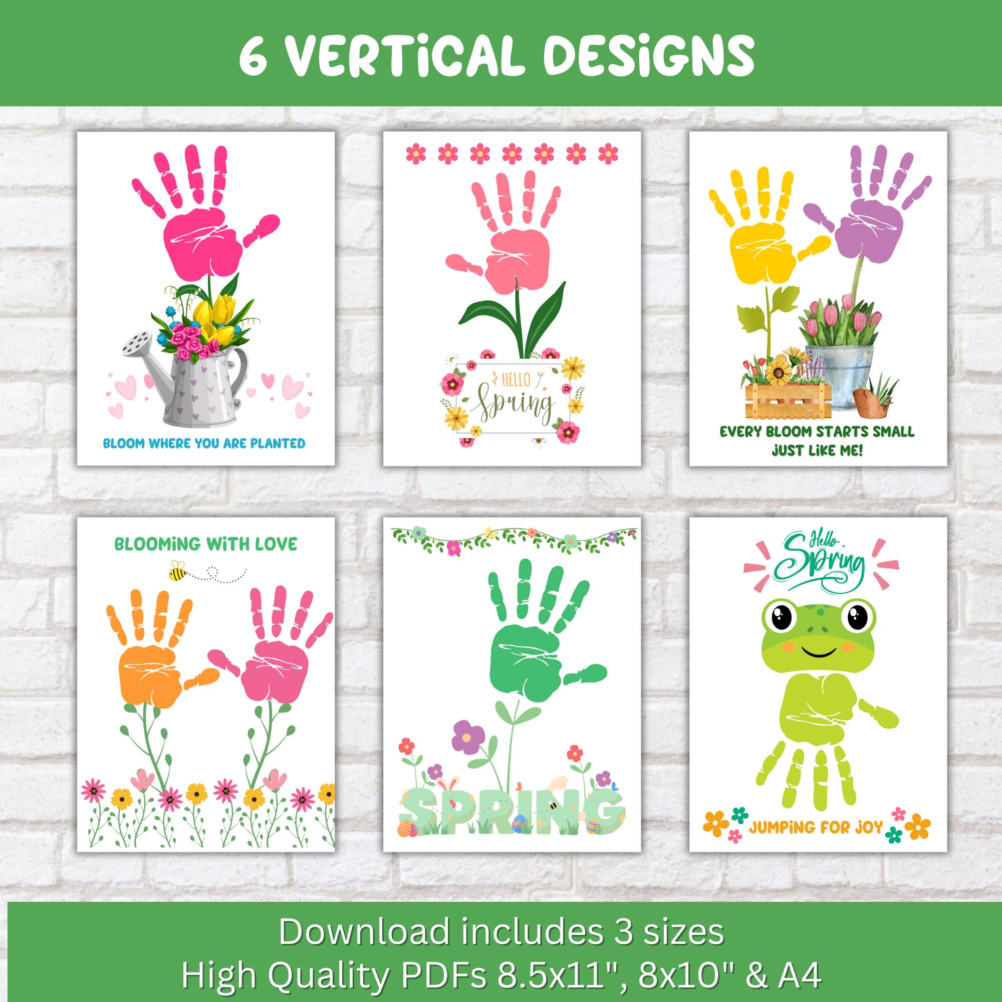Spring Handprint Craft, Spring Handprint Art, Printable Activity Babies ...