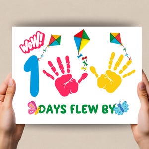 100 Days of School Handprint Craft, Handprint Art, Preschool Activity, 100 Days PreK, Toddler Activity,  Handprint Keepsake Daycare Activity