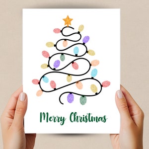 Weihnachten Fingerabdruck Kunst, Handabdruck Weihnachtslichter Handwerk, Urlaub Andenken, Vorschulaktivität, Kinder Baby Kleinkind, Tagesaktivität