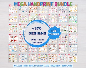 Mega Handprint Craft Bundle, Handprint Art, Handprint Activity for Toddlers, Preschool Printable, Footprint Keepsake, Holiday Handprint Gift