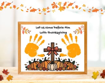 Christian Thanksgiving Handprint Craft, Jesus Handprint Craft, Printable Bible Verse Handprint Keepsake, Sunday School Craft, Toddler Craft