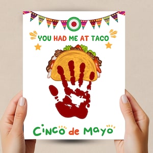 Arte con huellas de manos para el Cinco de Mayo, Manualidad con huellas de manos, Huellas de manos para niños pequeños, Actividad imprimible, Actividad de guardería, Huellas de manos para niños en edad preescolar, Manualidad para la educación en el hogar