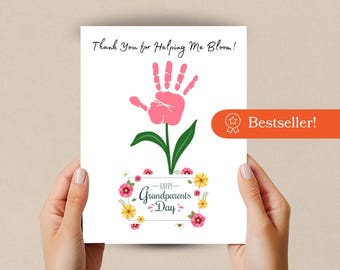 GrandParent Day Handprint Art, Preschool Handprint Craft Activity for Babies, Toddlers. Grandparent Keepsake Handprint Activity Crafts