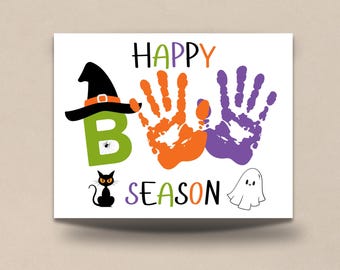 Halloween Handprint Craft, Handprint Art, Boo Season Preschool Craft, Toddler Activity, Creative Halloween Handprint Keepsake