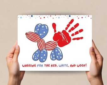 July 4th Handprint Craft, 4th of July Art, Toddler Handprint, Handprint Keepsake, Patriotic Handprint, Easy Handprint Independence day craft
