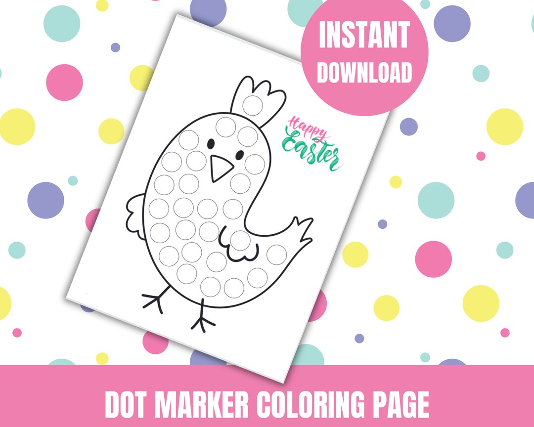 Easter Dot Marker Coloring Page for Preschoolers. Easter Activity, Dot ...
