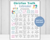 Christian Youth Icebreaker Dice Game, Printable Game, Christian Party, Youth Group Game, Church Icebreaker, Camp Event, Sunday School Game