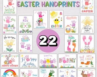 Easter Handprint Craft, Easter Handprint Art, Printable Activity, Toddlers Handprint, Handprint Bundle, DIY Daycare Activity Footprint Craft