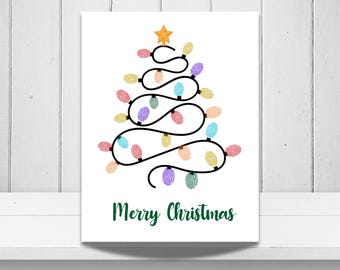 クリスマス指紋アート、手形クリスマスライト工作、ホリデー記念品、幼稚園児向けアクティビティ、子供・赤ちゃん・幼児向けアクティビティ、保育園向けアクティビティ