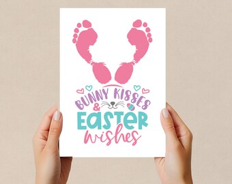 Handprint Art / Footprint Art Easter Craft, Easter Gift Memory Keepsake, Kids, Toddler and babies,  8.5x11", 8x10" and A4 size