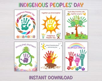 Indigenous Peoples Day Handprint Craft Bundle, Handprint Art, Printable handprint for Babies Toddlers, preschool kindness craft, Daycare Art