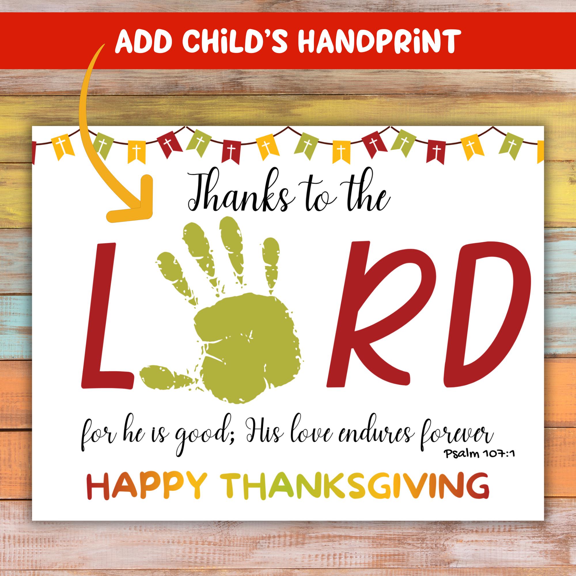 Christian Thanksgiving Handprint Craft, Thanks to the Lord Handprint ...